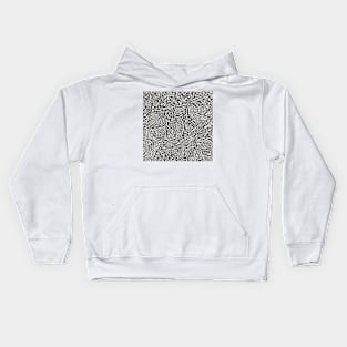 Leaves #7 in Black & White Kids Hoodie